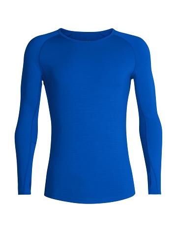 Base Layers Icebreaker BodyfitZone™ Merino 200 Zone Long Sleeve Thermal Crewe Top Homme Bleu | FR 1356SGLO